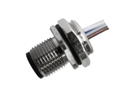 M12 Male Solder Type Rear Fastened A-Coding 4PIN M16*1.5 Wire 0.5M
