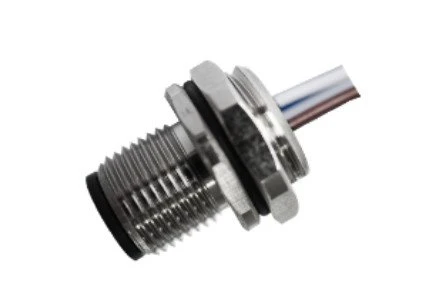 M12 Male Solder Type Rear Fastened A-Coding 8PIN PG9 Wire 0.5M