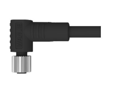 M5 Female Right Angle Unshield A-Coding 4PIN PVC 2.0M Wire